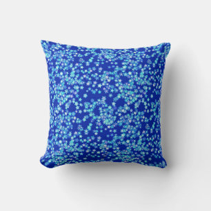 Coussin Étoiles, tons bleu pâle contre bleu foncé