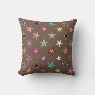Coussin Etoiles Twinkings, Taupe Tan & multi Pastels