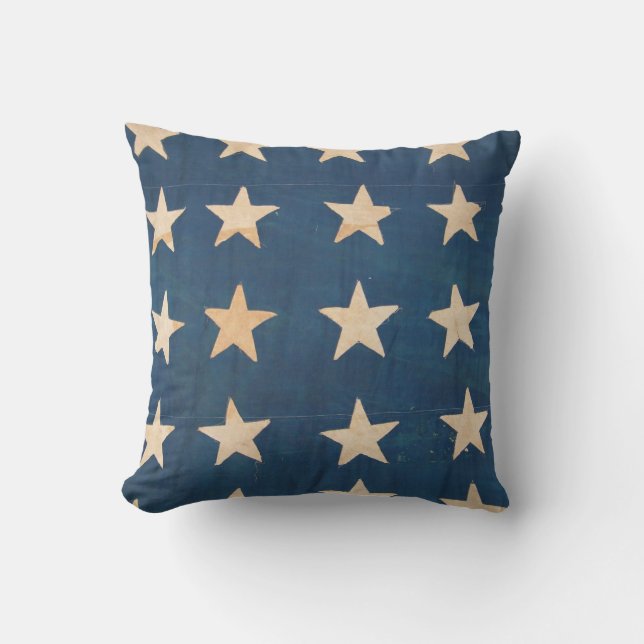 Coussin Étoiles vintages de drapeau des USA (Recto)