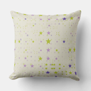 Coussin Étoiles violettes et vertes