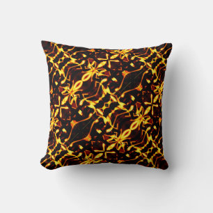 Coussin Etrange miroir jaune or et fonds sombre