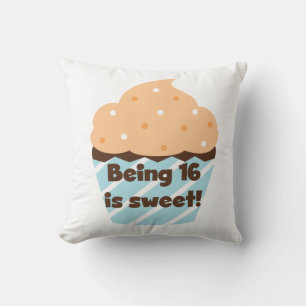 Coussin Etre 16 est Sweet Anniversaire T-shirts et cadeaux