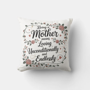 Coussin Être mère signifie aimer inconditionnellement