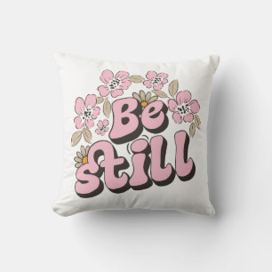 Coussin Etre toujours Écriture dans les fleurs rétro et le