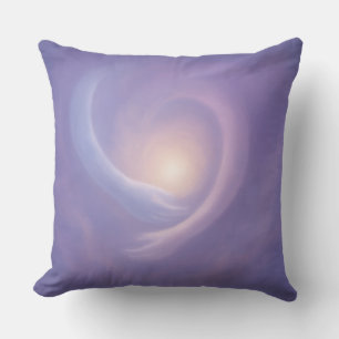 Coussin Étreinte Lumineuse Énergie Abstraite Lavande