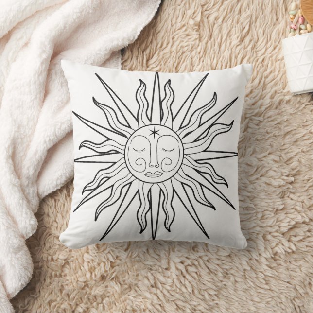 Coussin Étude Céleste Astrologie Fantaisiste Noir & Blanc (Couverture)