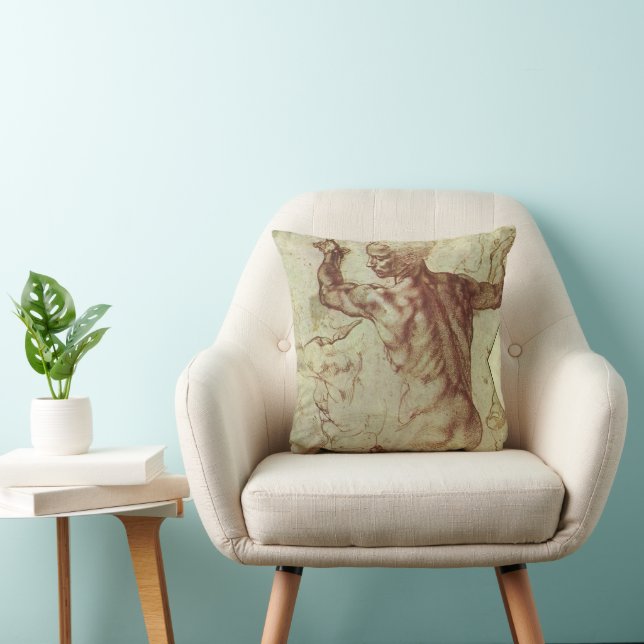 Coussin Étude de Michel-Ange pour une Sibylle libyenne (Chaise)