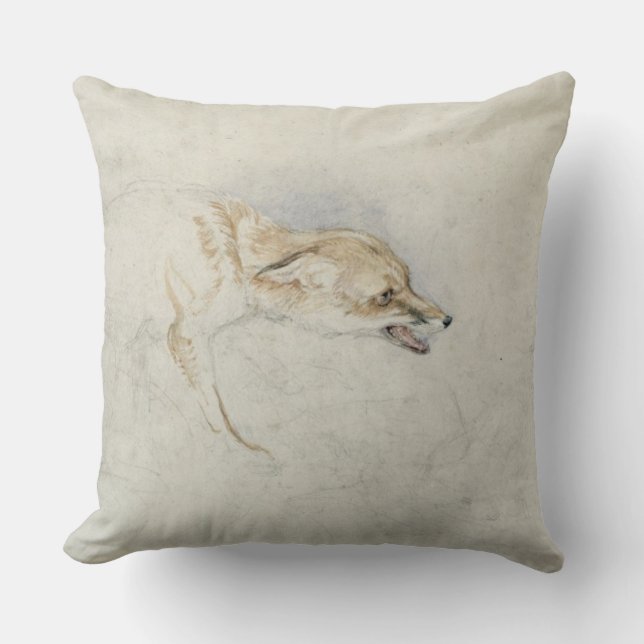 Coussin Étude d'un Fox de acroupissement, faisant face au (Recto)