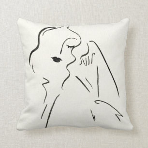 Coussin Étude simple - Croquis d'une dame