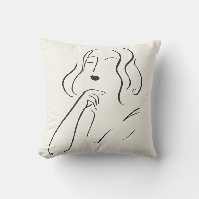 Coussin Étude simple - Esquisse d'une femme (Recto)