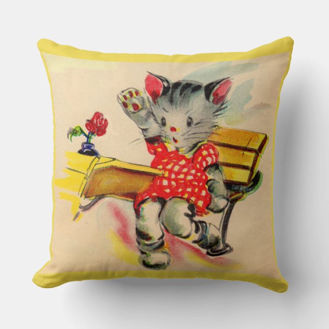 Coussin étudiant en chat kitten (Recto)