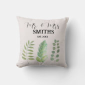 Coussin Eucalyptus Aquarelle Sage Botanique Vintage  (Recto)