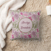 Coussin Eucalyptus de pivoine rose végétale personnalisée (Couverture)