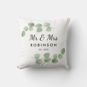 Coussin Eucalyptus Rustic Moderne M. et Mme Mariage Don