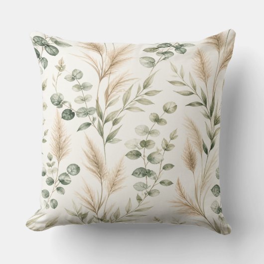 Coussin Eucalyptus Sage Green Pillow (Recto)