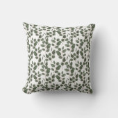Coussin Eucalyptus Verdure Botanique Vert Blanc Tendance (Recto)