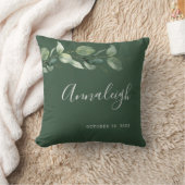 Coussin Eucalyptus Verdure Écriture Botanique Enterrement (Couverture)