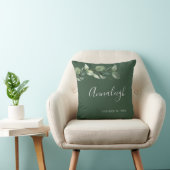 Coussin Eucalyptus Verdure Écriture Botanique Enterrement (Chaise)