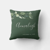 Coussin Eucalyptus Verdure Écriture Botanique Enterrement (Verso)