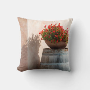 Coussin Europe, Italie, Toscane. Pot de fleurs