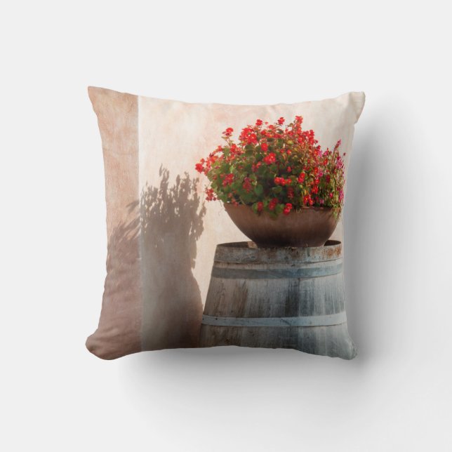 Coussin Europe, Italie, Toscane. Pot de fleurs (Recto)