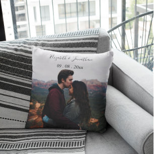 Coussin Événement de mariage avec photo personnalisée