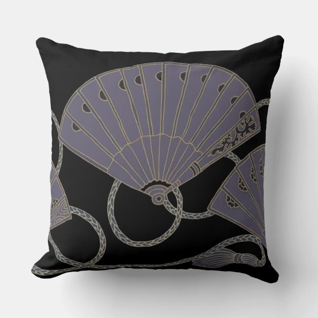 Coussin Éventail Violet Élégant (Recto)