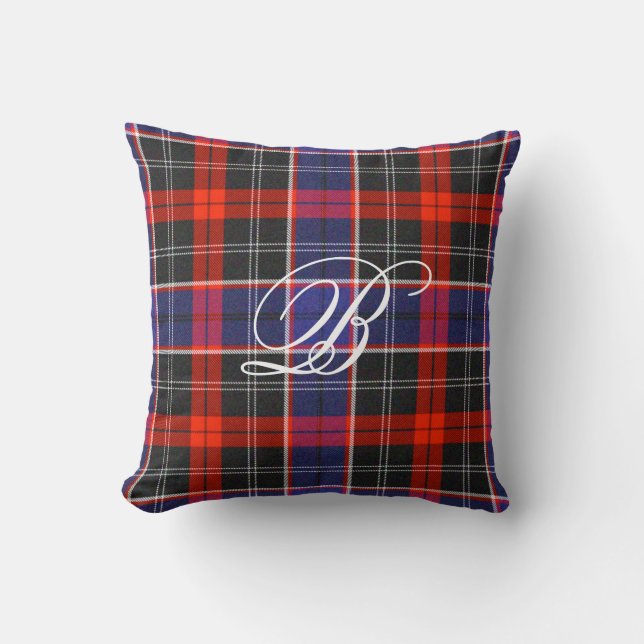 Coussin Évêque Tartan Monogram Pillow (Recto)