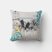 Coussin Everafter Bride Turquoise gris peacock Birdcage (Recto)