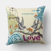 Coussin Everafter Bride Turquoise Lime Coral Plum Birdcage (Verso)