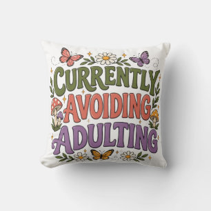 Coussin Éviter de Devenir Adulte Actuellement Papillon Flo