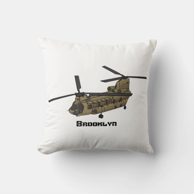 Coussin Exemple d'hélicoptère militaire Chinook (Recto)