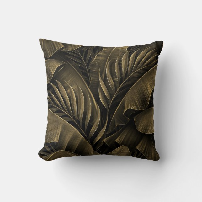 Coussin Exotique tropicale : Grunge Golden Nature (Recto)