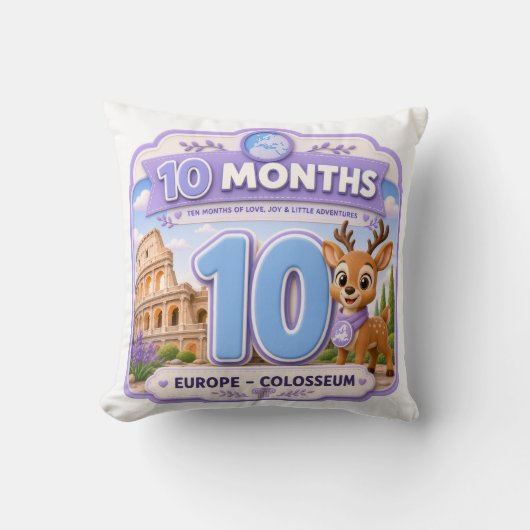 Coussin Explorateur de jalons bébé de 10 mois (Recto)