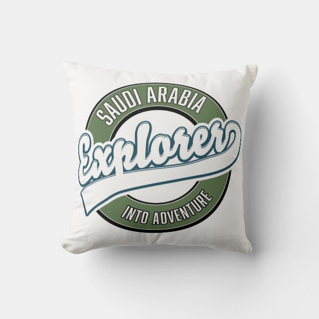 Coussin explorateur de l'Arabie saoudite dans le logo d'av (Recto)