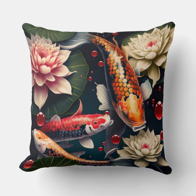 Coussin Exploration du royaume de Koi : Le poisson chinois (Recto)