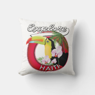 Coussin Explorez le logo Haïti.