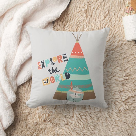 Coussin Explorez le monde Boho Sloth (Couverture)