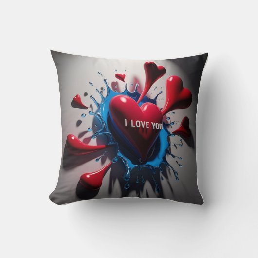 Coussin Exploser les coeurs et les larmes : explosion émot (Recto)