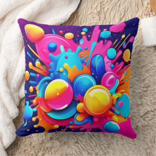Coussin Explosion colorée de bulle