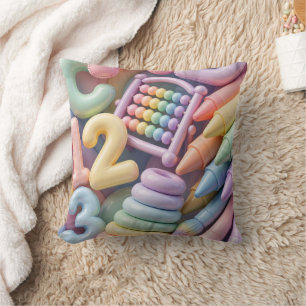 Coussin Explosion d'apprentissage Pastel ABC - Éducationne