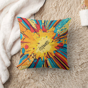 Coussin Explosion d'art pop de style comique (11)