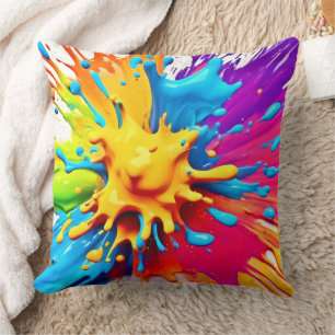 Coussin Explosion de couleur : plaque de peinture Abstrait