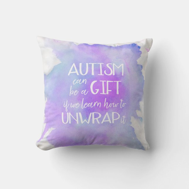 Coussin Expression cadeau sensibilisation sur l'autisme (Recto)