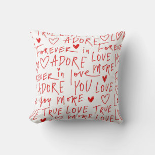 Coussin Expressions d'amour en rouge