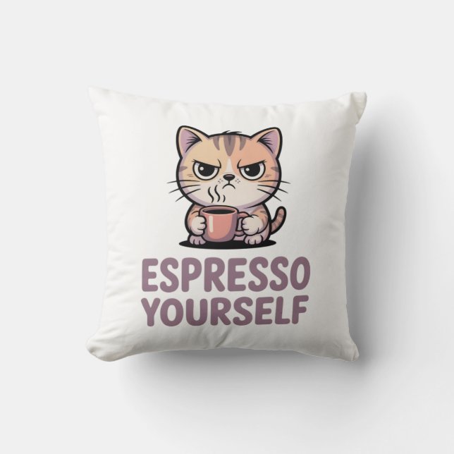 Coussin Exprimez-vous avec un espresso (Recto)