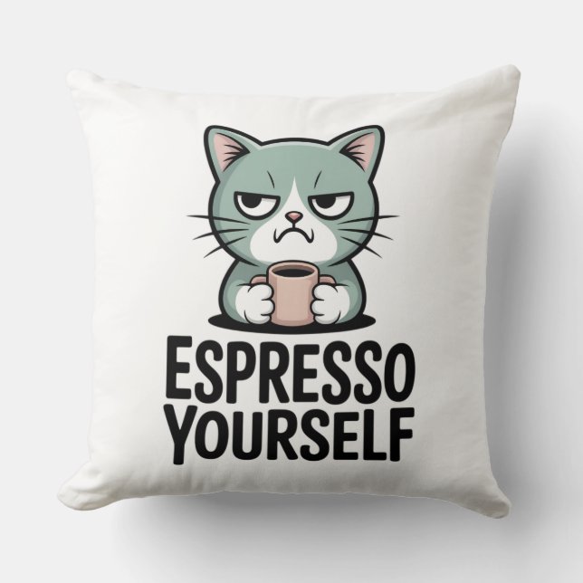 Coussin Exprimez-vous avec un expresso (Recto)