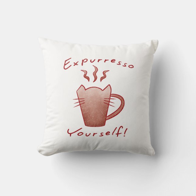Coussin Exprimez-vous Cats et café (Recto)