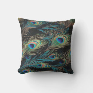 Coussin extérieur à plume de paon
