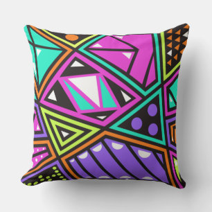 coussin extérieur abstrait néon